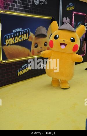 New York, NY, USA. 2nd May, 2019. Pikachu at arrivals for POKEMON DETECTIVE PIKACHU Premiere, Military Island - Times Square, New York, NY May 2, 2019. Credit: Kristin Callahan/Everett Collection/Alamy Live News Stock Photo