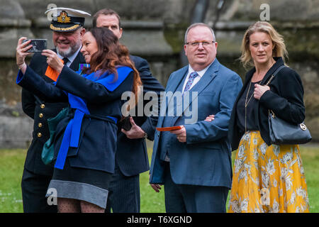 Westminster Abbey, London, UK. 3rd May 2019. A service to celebrate 50 years of the Royal Navy's British Nuclear Deterrant at sea is held at Westminster Abbey. Attended by new Defence Secretary, Penny Mordaunt and HRH Prince William. Credit: Guy Bell/Alamy Live News Credit: Guy Bell/Alamy Live News Stock Photo