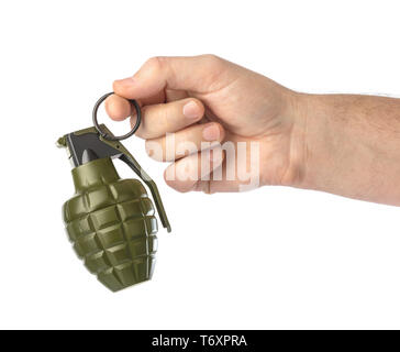 Hand with grenade Stock Photo