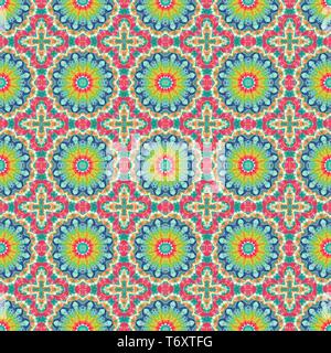 seamless wallpaper pattern with tan, blue chill and indian red colors. can be used for cards, posters, banner or texture fasion design. Stock Photo