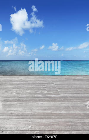 Beautiful wooden pier on the sea Stock Photo