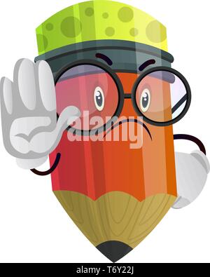 Pencil is showing you to stop illustration vector on white background Stock Vector