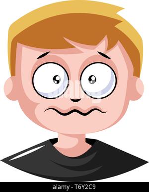 This young man is anxsious illustration vector on white background Stock Vector