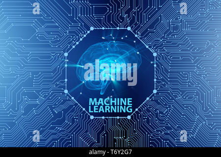 The machine learning concept - 3d rendering Stock Photo