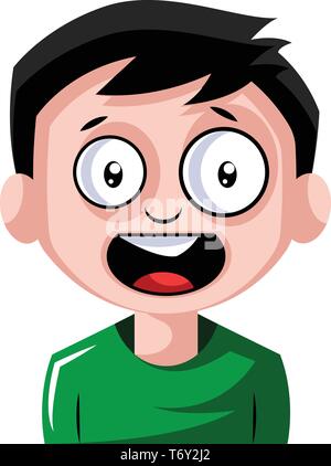 Black haired guy is feeling romantic illustration vector on white background Stock Vector