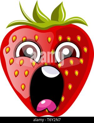 Vector Strawberry healthy food. Red and green engraved ink art ...