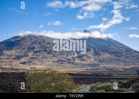 Volcano Pico del Teide is Spain's highest mountain. Its height is approximately 7500 m, which is 3718 m above sea level. Tenerife, Canary Islands Stock Photo