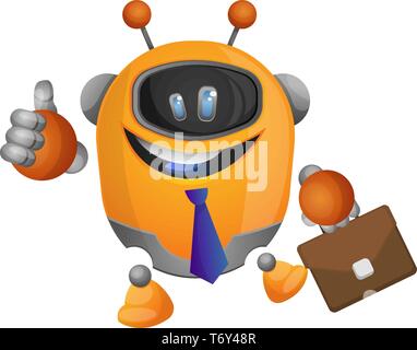 Robot as a businessman illustration vector on white background Stock Vector