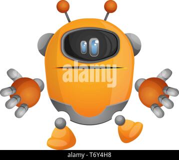 Confused cartoon robot illustration vector on white background Stock Vector