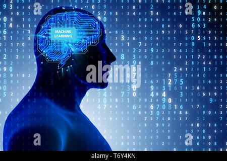 The machine learning concept - 3d rendering Stock Photo