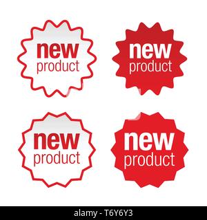 New label tag set red Stock Vector