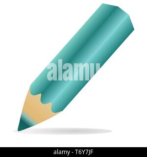 simple vector pencil for drawing green turquoise colors on a white background Stock Vector