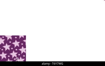 flowers pink stars on a purple background, seamless pattern textiles print Stock Vector