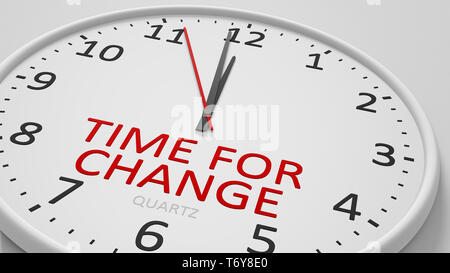 Time for change clock text modern bright style Stock Photo