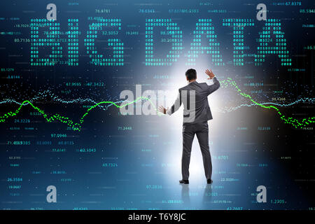 Fintech financial big data concept with analyst Stock Photo