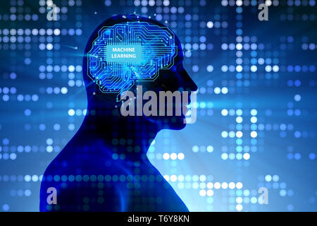 Machine learning concept - 3d rendering Stock Photo
