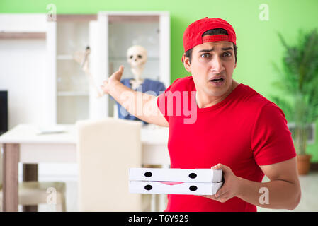 Concept of very slow pizza deliver service Stock Photo