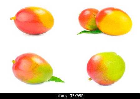 Set of red mango on a white background Stock Photo
