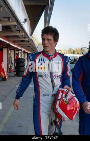 Barcelona, Spain, March 5th, 2019 - Ralph Boschung from Switzerland with 21 Trident Racing - portrait during day 1 of Fia F2 Pre-Season Test at Circui Stock Photo