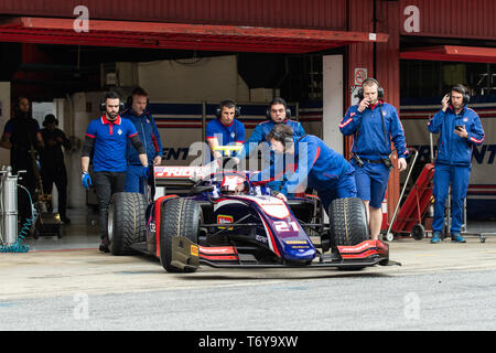 Barcelona, Spain, March 5th, 2019 - Ralph Boschung from Switzerland with 21 Trident Racing - on track during day 1 of Fia F2 Pre-Season Test at Circui Stock Photo