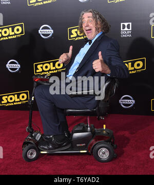 May 2, 2019 - FILE - PETER MAYHEW, the actor best known for playing Chewbacca in the Star Wars movies, died at his home in North Texas. His family announced that he died on April 30. No cause was given. He was 74. PICTURED:May 10, 2018 - Hollywood, California, U.S. - Peter Mayhew arrives for the premiere of the film 'Solo: A Star Wars Story' at the El Capitan theater. (Credit Image: © Lisa O'Connor/ZUMA Wire) Stock Photo