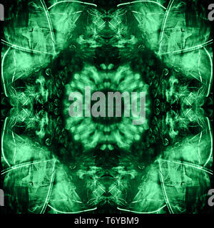 Kaleidoscopic psychedelic pattern. Abstract symmetric luminous b Stock Photo