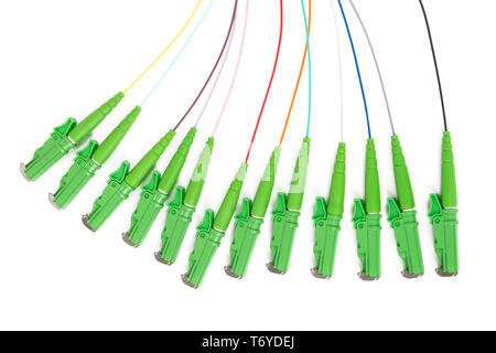 fiber optic single mode hybrid patch cord Stock Photo