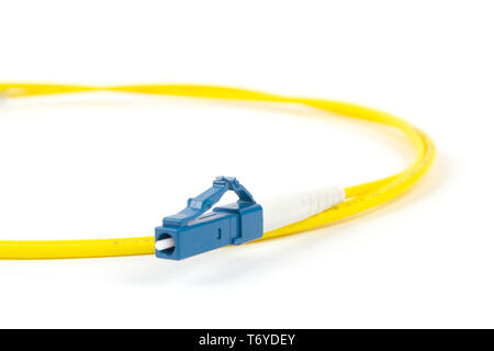 fiber optic single mode hybrid patch cord Stock Photo