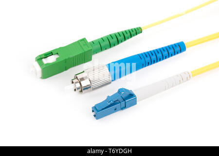 fiber optic single mode connectors Stock Photo