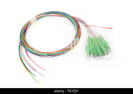 fiber optic single mode hybrid patch cord Stock Photo