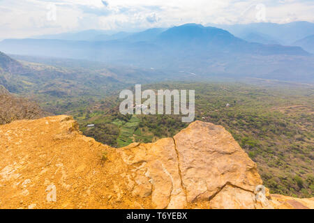 Serrania National Park and Guane River panoramic view from Barichara Stock Photo