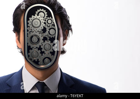 Cognitive computing concept as future technology with businessma Stock Photo