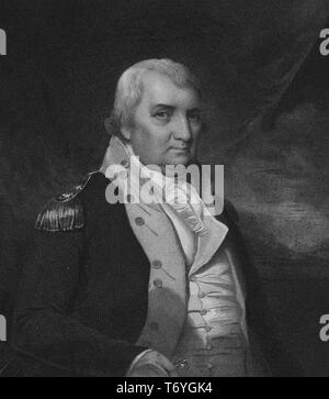 Engraved portrait of Major General Charles Cotesworth Pinckney, delegate to the Constitutional Convention, an American statesman from Charleston, South Carolina, 1800. From the New York Public Library. () Stock Photo