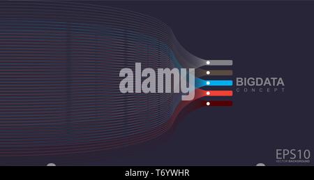 Colorful line pattern background. Big data concept. Stock Vector