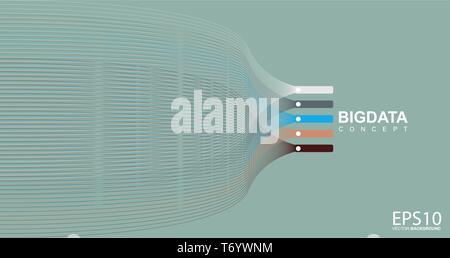 Colorful line pattern background. Big data concept. Stock Vector