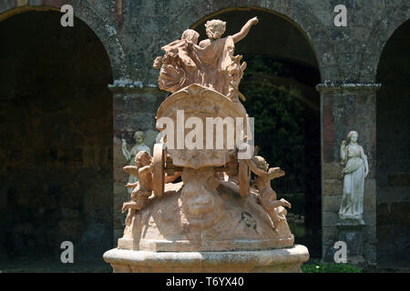 Abbey Lagrasse, Aude, France Stock Photo