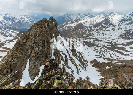 View from Alps Karlesjoch mountain Stock Photo