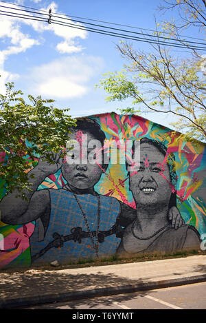 Graffiti in the streets of Medellin, Colombia Stock Photo