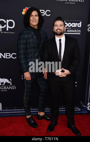 LAS VEGAS, NV - MAY 01: Dan Smyers and Shay Mooney of Dan + Shay attend the 2019 Billboard Music Awards at MGM Grand Garden Arena on May 1, 2019 in Las Vegas, Nevada. Stock Photo