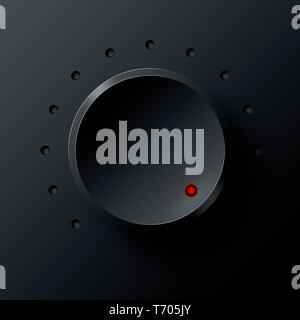Close up of a black volume knob on a retro sound system Stock Photo