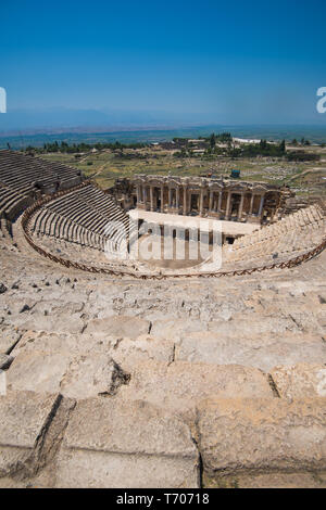 Roman amphitheatre in the ruins of Hierapolis Stock Photo