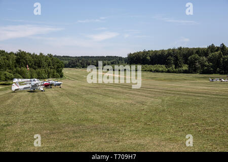 Propeller aircraft Sportflugplatz Wenden Stock Photo