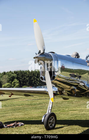 Propeller aircraft Sportflugplatz Wenden Stock Photo