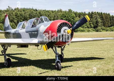 Propeller aircraft Sportflugplatz Wenden Stock Photo