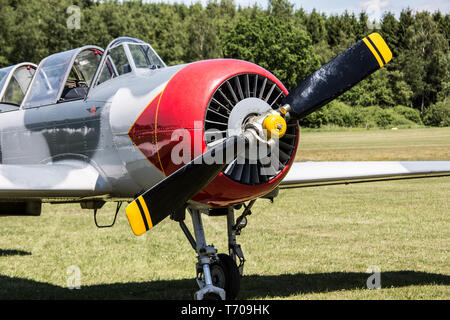 Propeller aircraft Sportflugplatz Wenden Stock Photo