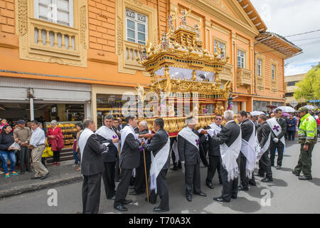 Pasto Colombia procession with canopy transport in the holy week Stock Photo