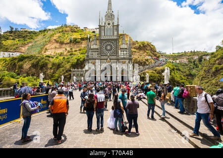 Sanctuary of Las Lajas front view Ipiales Colombia Stock Photo