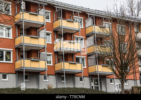 Colorful block of flats as a prefabricated building Stock Photo