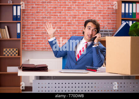 Successful employee getting new job position Stock Photo