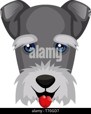 Schnauzer illustration vector on white background Stock Vector
